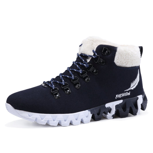 Warm cotton shoes men's high top mountaineering snow boots outdoor hiking sneakers