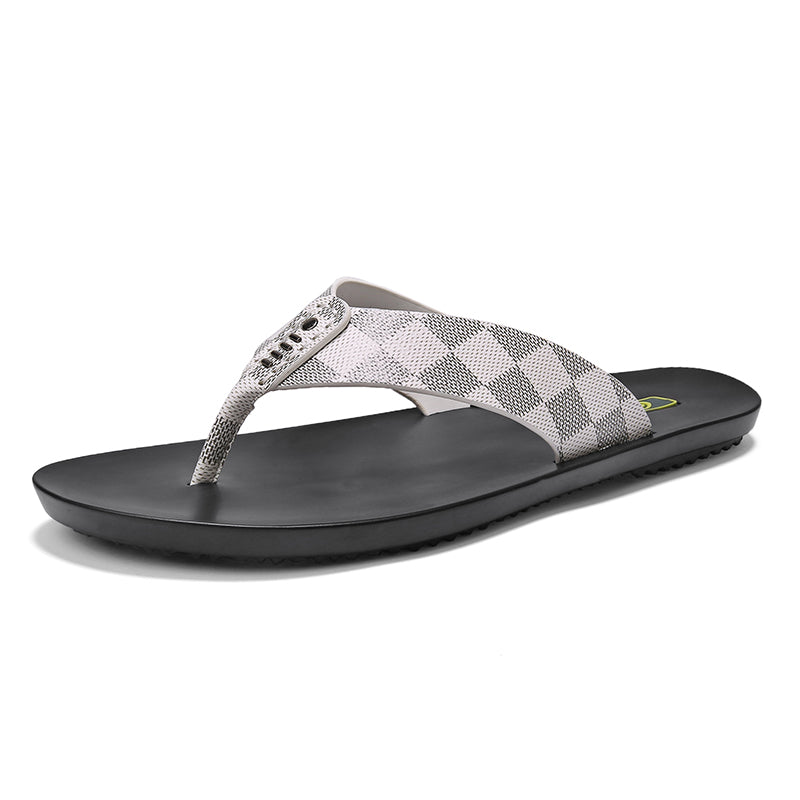 men leather flip flops beach sandals