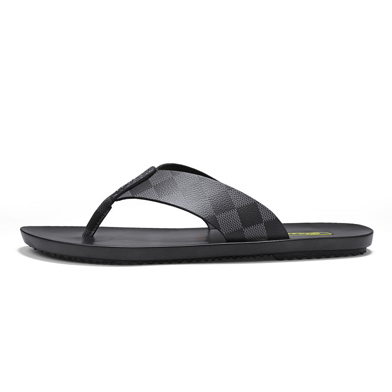 men leather flip flops beach sandals