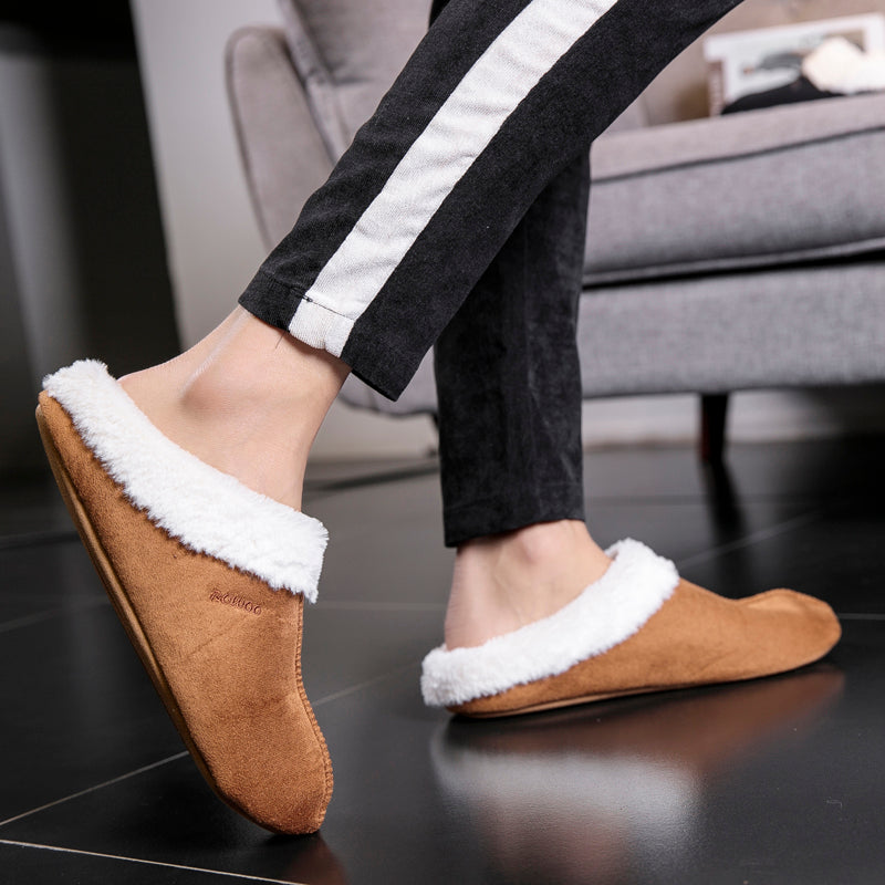 Men's/Women's Memory Foam Footed Slippers Thick Fur Suede Winter Sandals