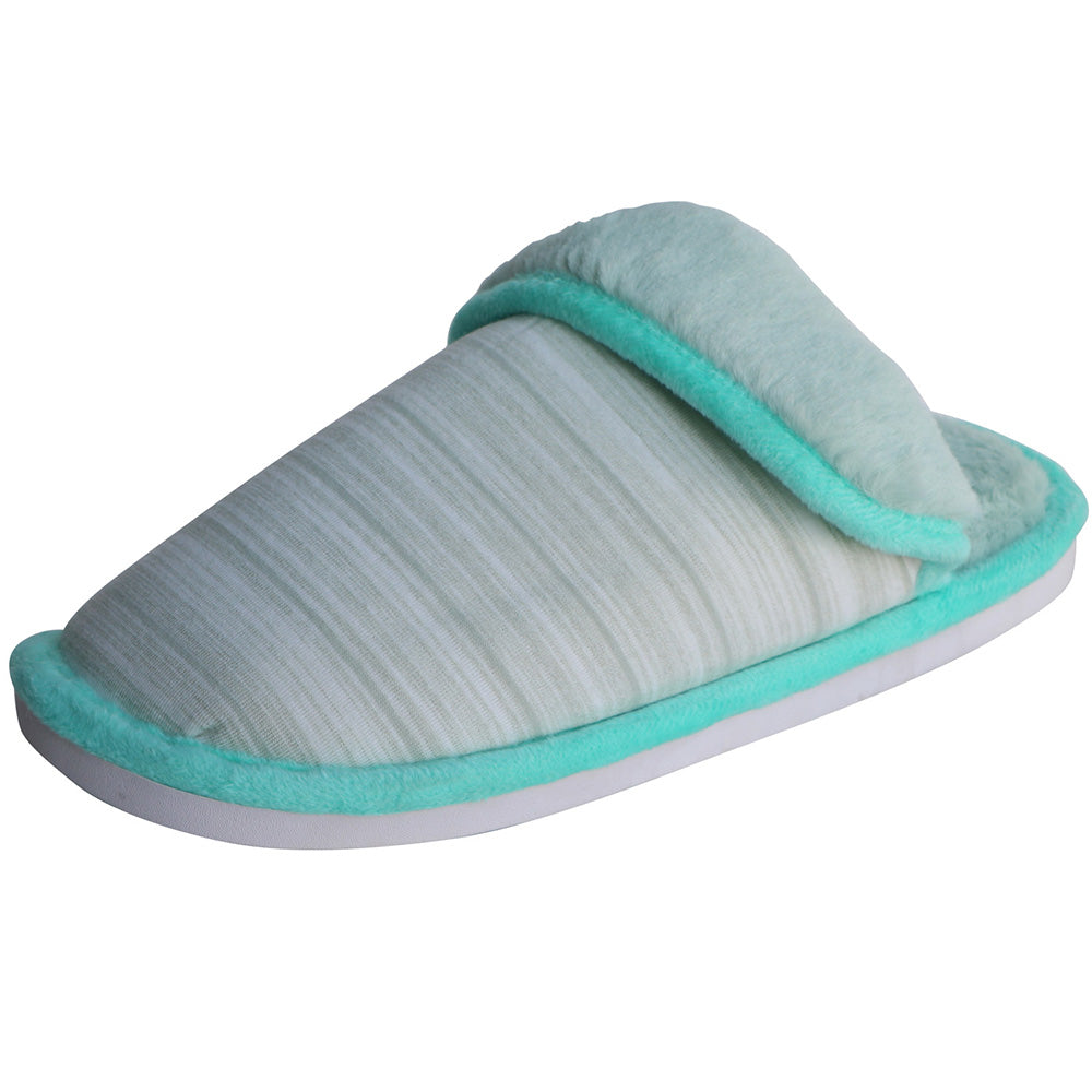 Stripe Fluffy Anti-slip Home Shoes Indoor Soft Plush Slipper for Adult